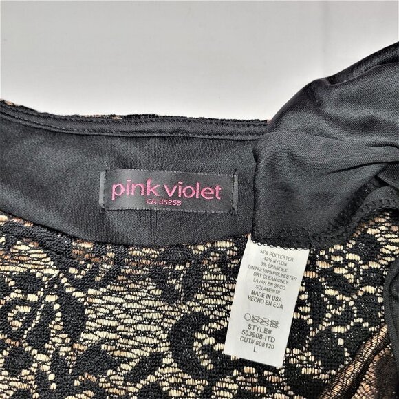 Bronze Gold Long Sleeve Black Dress With Lace Overlay  - Size M, Size L - Picture 11 of 13